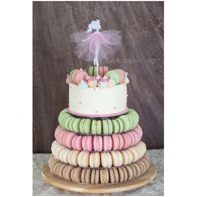 Prancūziškų migdolinių pyragaičių "macarons" stovas (46 CM ; skaidraus plastiko) 1